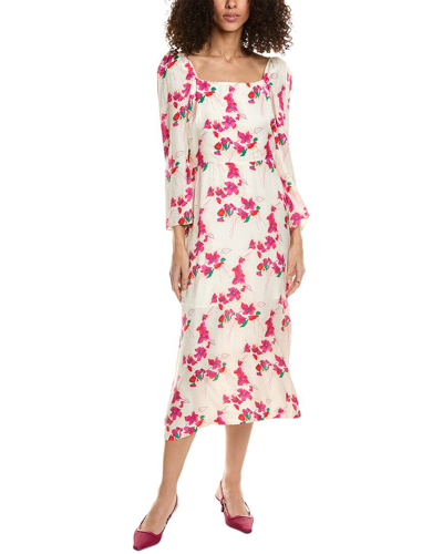 Ba&sh Ba & Sh Women's Elonor Ivory Pink Floral Midi Dress In Multi