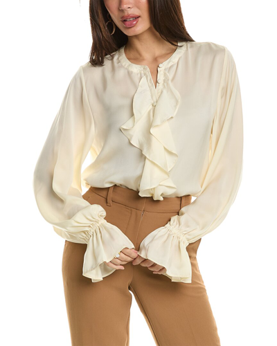 Weworewhat Ruffle Blouse In Beige