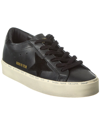 Golden Goose Deluxe Brand Low Hi Star Black Trainer With Platform In Black