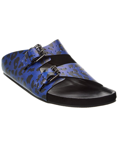 The Kooples Leather Sandal In Blue