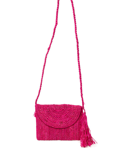 Mar Y Sol Naomi Raffia Shoulder Bag In Pink