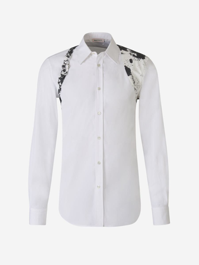 Alexander Mcqueen Fold Harness Buttoned Shirt In White