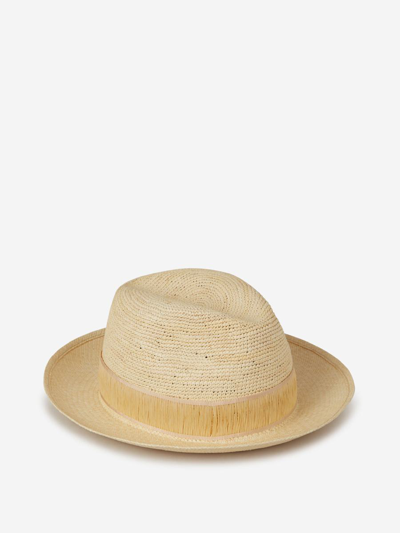 Borsalino Straw Panama Hat In Light Pink