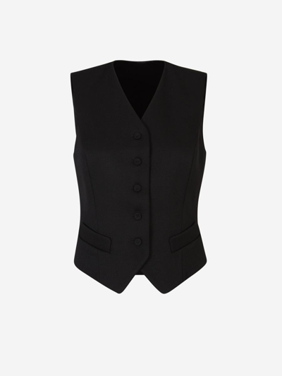 Chloé X Atelier Jolie Reversible Wool Vest In Negre