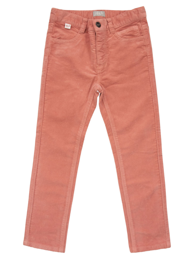Il Gufo Kids' Ribbed 5-pocket Trousers In Bubble Pink