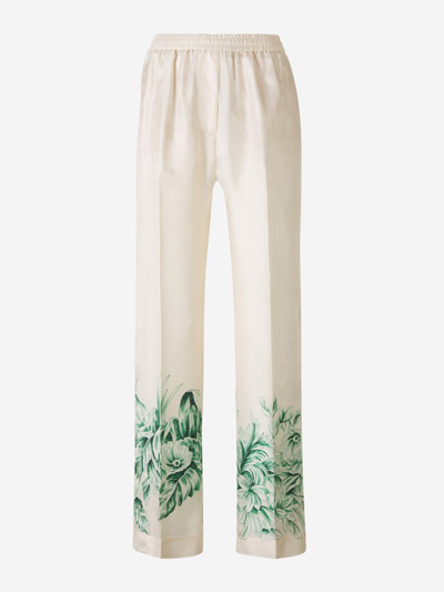 F.r.s. - For Restless Sleepers Silk Printed Joggers In Crema