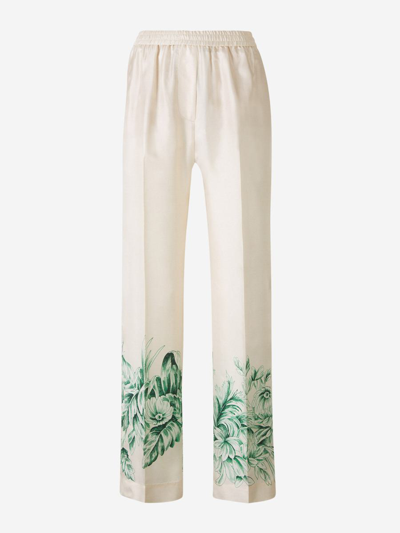 F.r.s For Restless Sleepers Silk Printed Trousers In Neutral