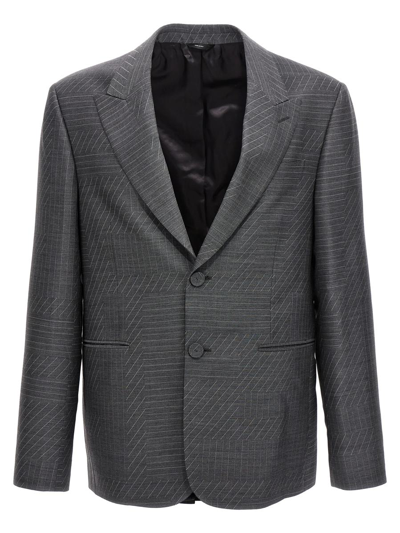 Fendi Men ' Shadow' Blazer In Gray