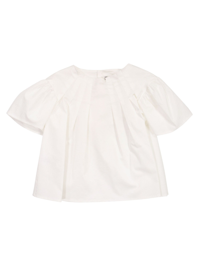 Il Gufo Kids' Cotton Satin Shirt In White