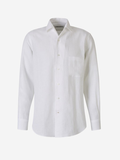 Loro Piana Striped Buttoned Shirt In Blanc