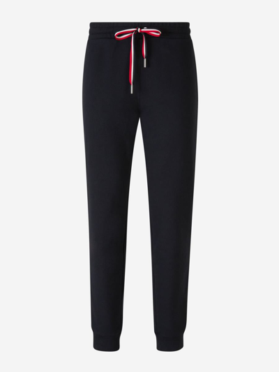 Moncler Logo-patch Cotton Track Pants In Black