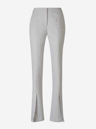 Off-white Slim Fit Formal Pants In Gris Clar