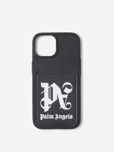 Palm Angels Iphone 15 Logo Case In Negre