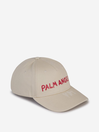 Palm Angels Printed Logo Cap In Logo Printed On The Front In Contrast