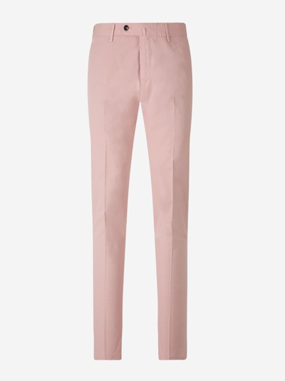 Pt01 Slim-fit Cotton Trousers In Light Pink