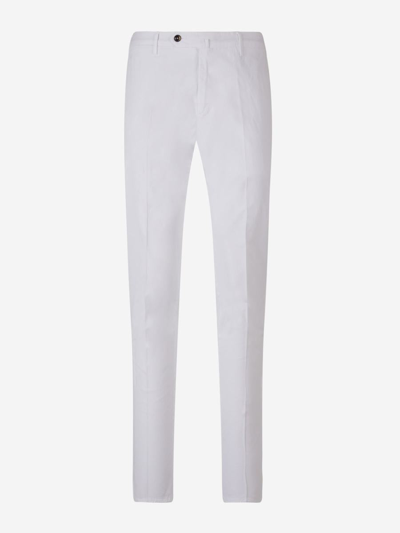 Pt01 Slim Fit Stretch Trousers In White