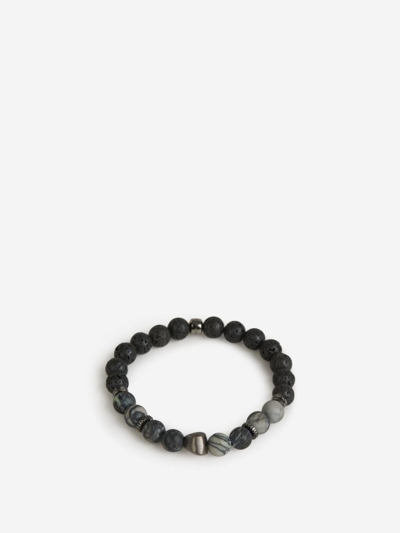 Tateossian Lava Bead Bracelet In Gris Antracita