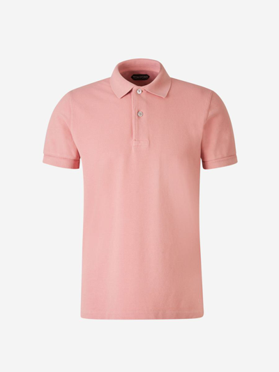 Tom Ford Cotton Pique Polo In Pink
