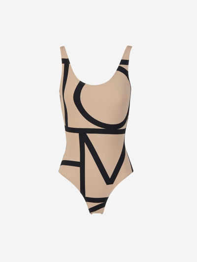 Totême Women's Monogram One-piece Swimsuit In Crema