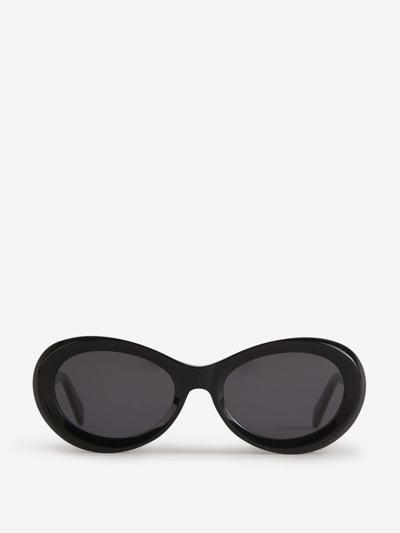 Totême The Ovals Havana Acetate Oval Sunglasses In Black