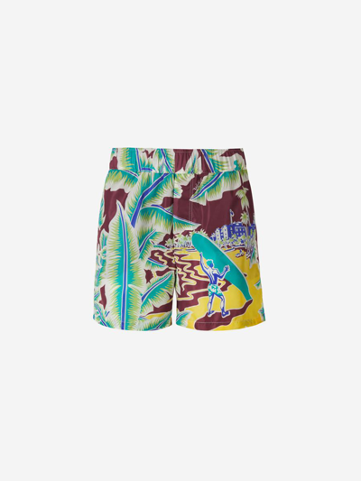 Valentino Graphic-print Swim Shorts In Multicolour