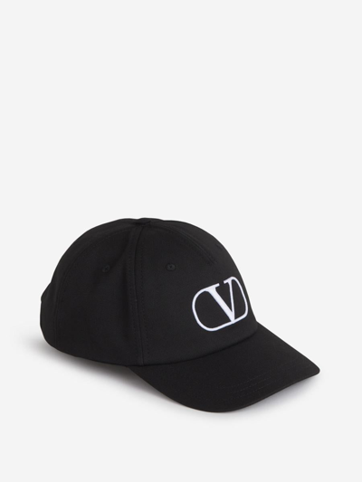 Valentino Garavani Valentino Logo Embroidered Baseball Cap In Negre