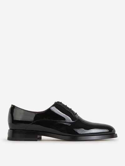 Valentino Garavani Patent Lace-up Shoes In Black