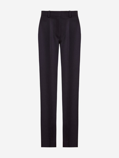 Victoria Beckham Tailored Wool Pants In Night Blue