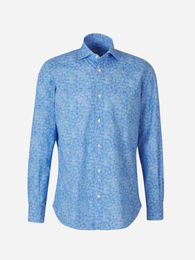 Vincenzo Di Ruggiero .. Floral Cotton Shirt In Blue