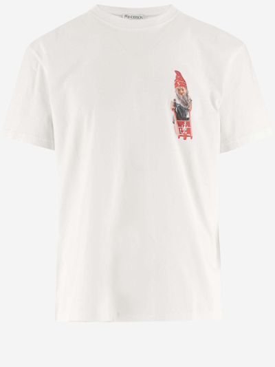 JW ANDERSON COTTON T-SHIRT WITH GRAPHIC PRINT AND LOGO