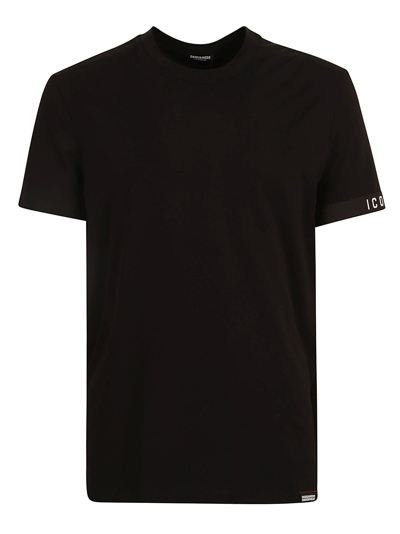 Dsquared2 Icon Band Crewneck T-shirt In Black