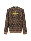 Fendi Brown Sweater For Kids With Iconic Ff In Marrone