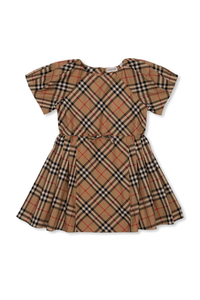 Burberry Kids Checked Short In Beige