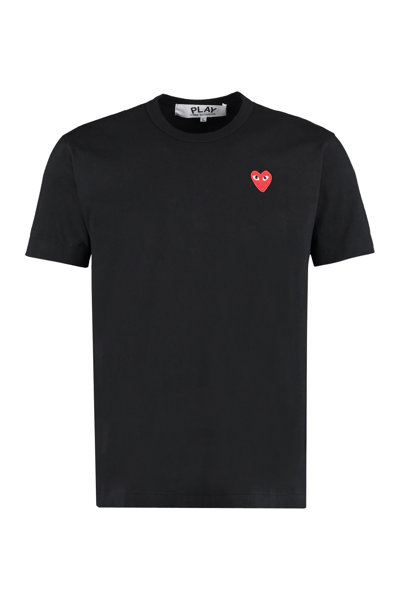 Comme Des Garçons Shirt Patch Detail Cotton T-shirt In Black