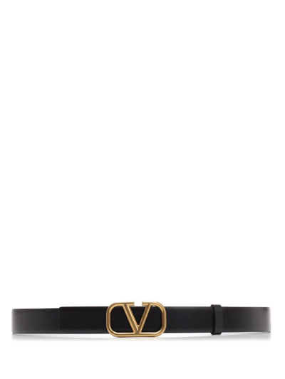 Valentino Garavani V Logo Belt In Black