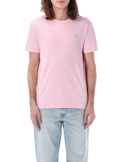 Polo Ralph Lauren Logo-embroidered Cotton-jersey T-shirt In Pink