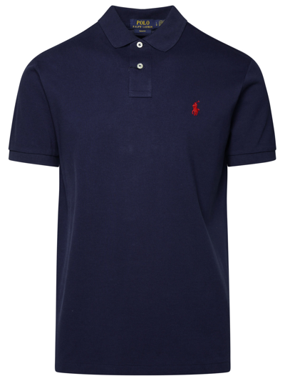 Ralph Lauren Blue Cotton Polo Shirt In Newport Navy