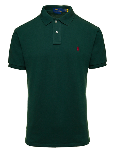 Polo Ralph Lauren Green T-shirt With Short Sleeves And Embroidered Logo In Cotton Man