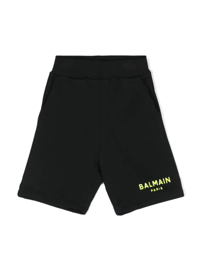 Balmain Kids' Bermuda Con Applicazione In Black