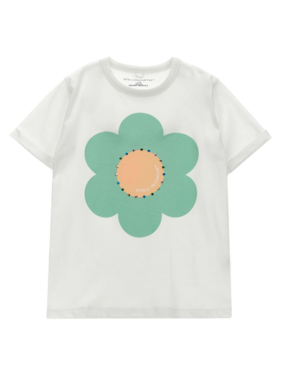 Stella Mccartney Kids' Print And Rhinestone T-shirt In White