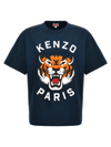 Kenzo Lucky Tiger Oversize Cotton T-shirt In Blue