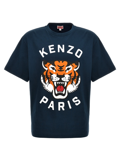 Kenzo Lucky Tiger大廓型棉质t恤 In Blue
