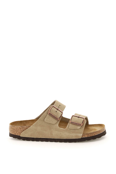 Birkenstock Arizona Mules Soft Footbed In Taupe