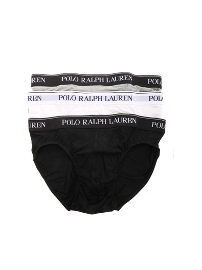 Polo Ralph Lauren Logo Band Three-pack Briefs In Black