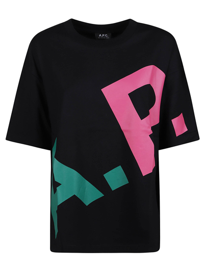 Apc Lisandre T-shirt In Black Multicolor