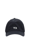 Y-3 LOGO EMBROIDERED BASEBALL CAP HAT