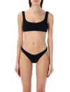 Reina Olga Ginny Scrunch Crinkled-effect Bikini In Black