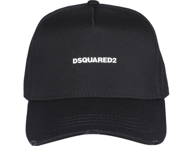 DSQUARED2 LOGO EMBROIDERED DISTRESSED BASEBALL CAP