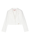 Miss Blumarine Logo-plaque Crepe Blazer In White