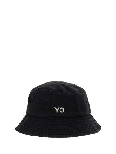 Y-3 Logo刺绣棉棒球帽 In Black